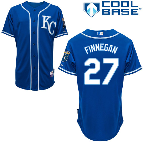 Brandon Finnegan #27 mlb Jersey-Kansas City Royals Women's Authentic 2014 Alternate 2 Blue Cool Base Baseball Jersey